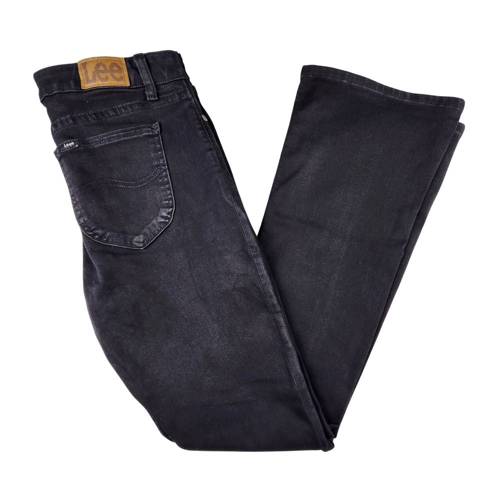 Lee Jeans Womens 10 M (31x30) Black Bootcut Mid Rise Stretch Denim Minimalist